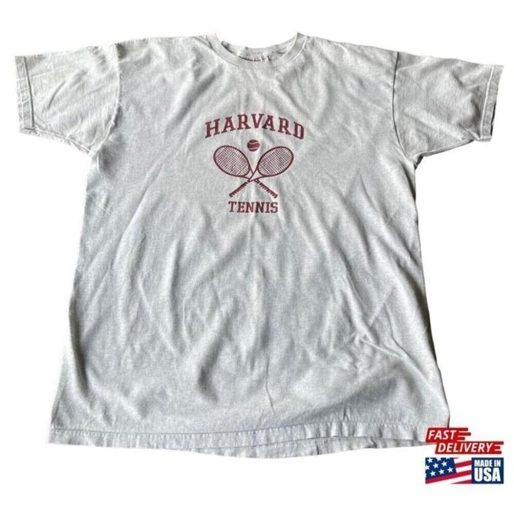 Harvard Tennis 90s Sports Retro Graphic Unisex T-Shirt .